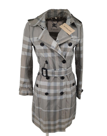 Burberry Trench Coat 8 UK Kensington Grey S US 6 Lightweight Mid Length
