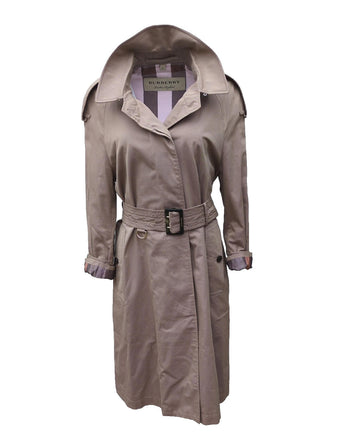 Burberry Car Coat 8 UK S US 6 IT 40 Gabardine Cotton Taupe England