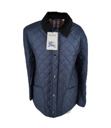 Burberry Jacket Large XL IT 54/56 Navy Diamond Quilted Willowbrook Check