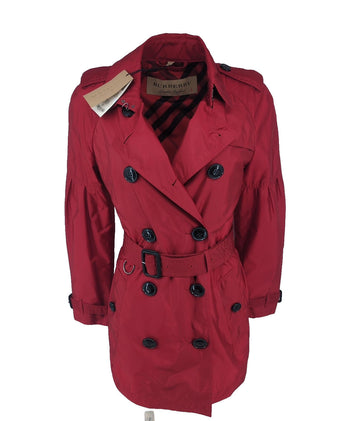 Burberry Trench Coat UK 10 USA 8 IT 42 Rain Jacket Lightweight Parade Red