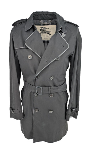 Burberry Trench Coat Kensington Black IT 50 Bespoke Medium 40" Chest