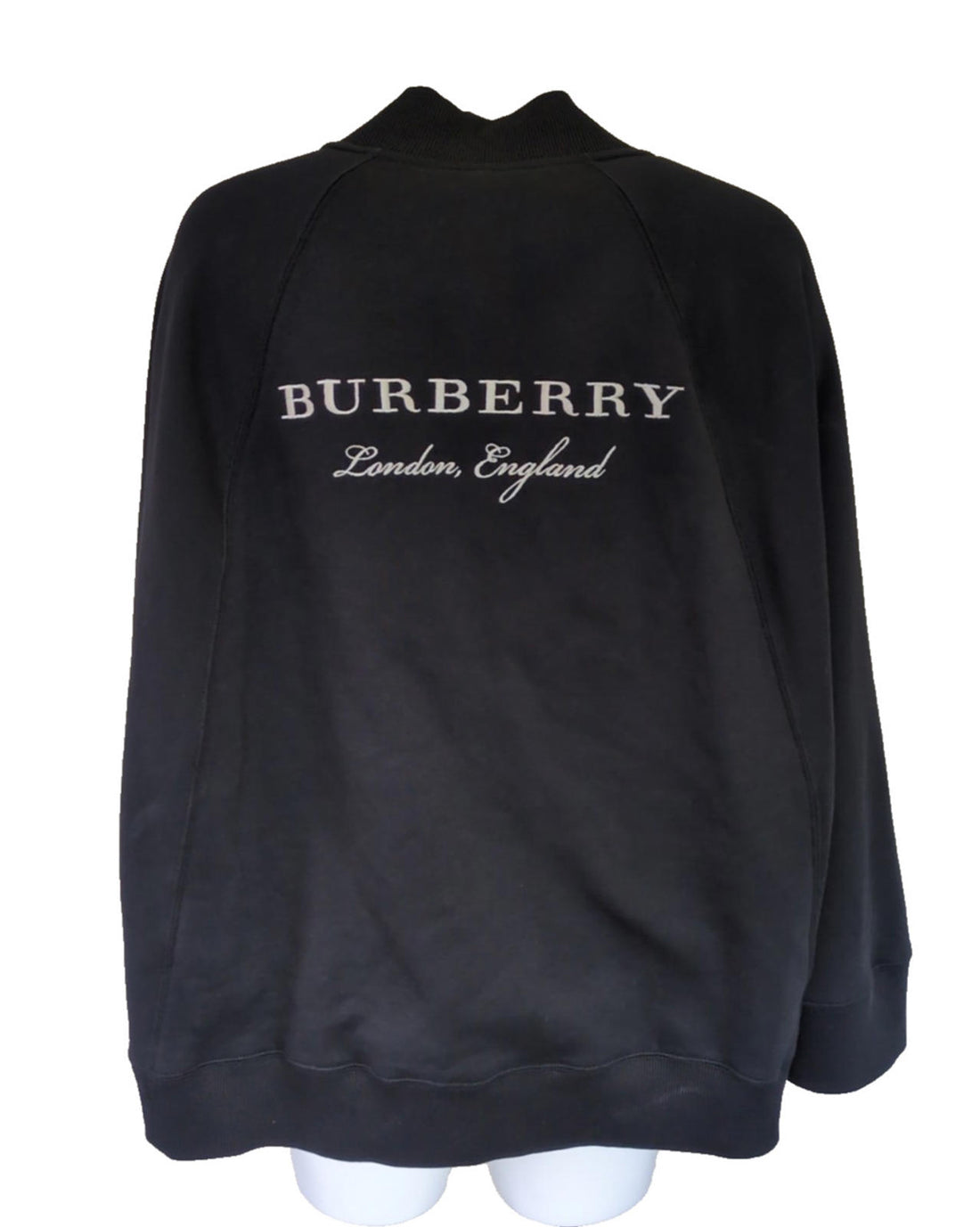 Burberry Black Cape Medium Black Cotton Sweater Embroidered Logo M