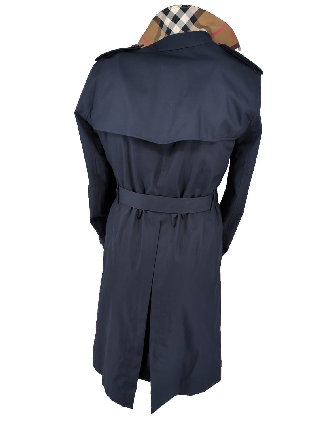 Burberry Trench Coat IT 48 S Small Navy S25 New Nova Check Mens Cotton Brockham