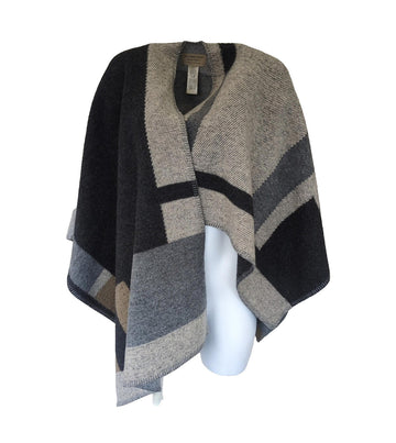 Burberry Cape Blue Check Wool Cashmere S M L XL 6 8 10 12 14 Scarf Shawl