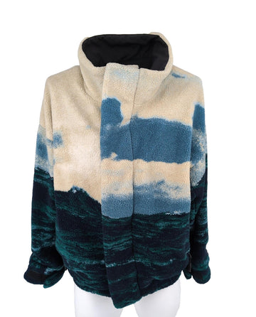 Burberry Fleece Jacket IT 48 S Small Landscape Coat Bomber